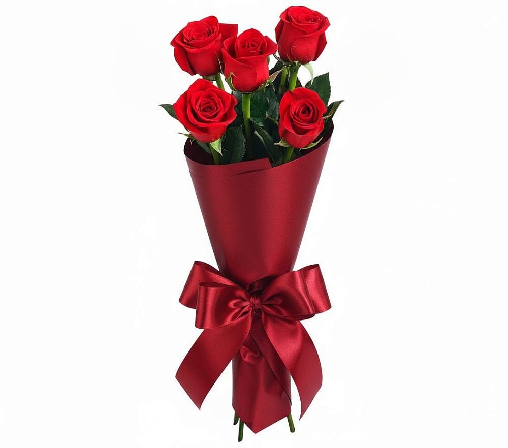 Букет 5 Красных роз Эдлесс Лав в Старой Майне