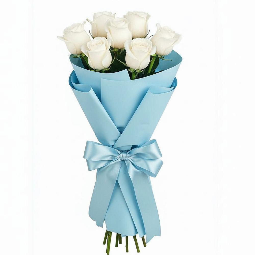 Букет 7 белых роз Проуд в Старой Майне