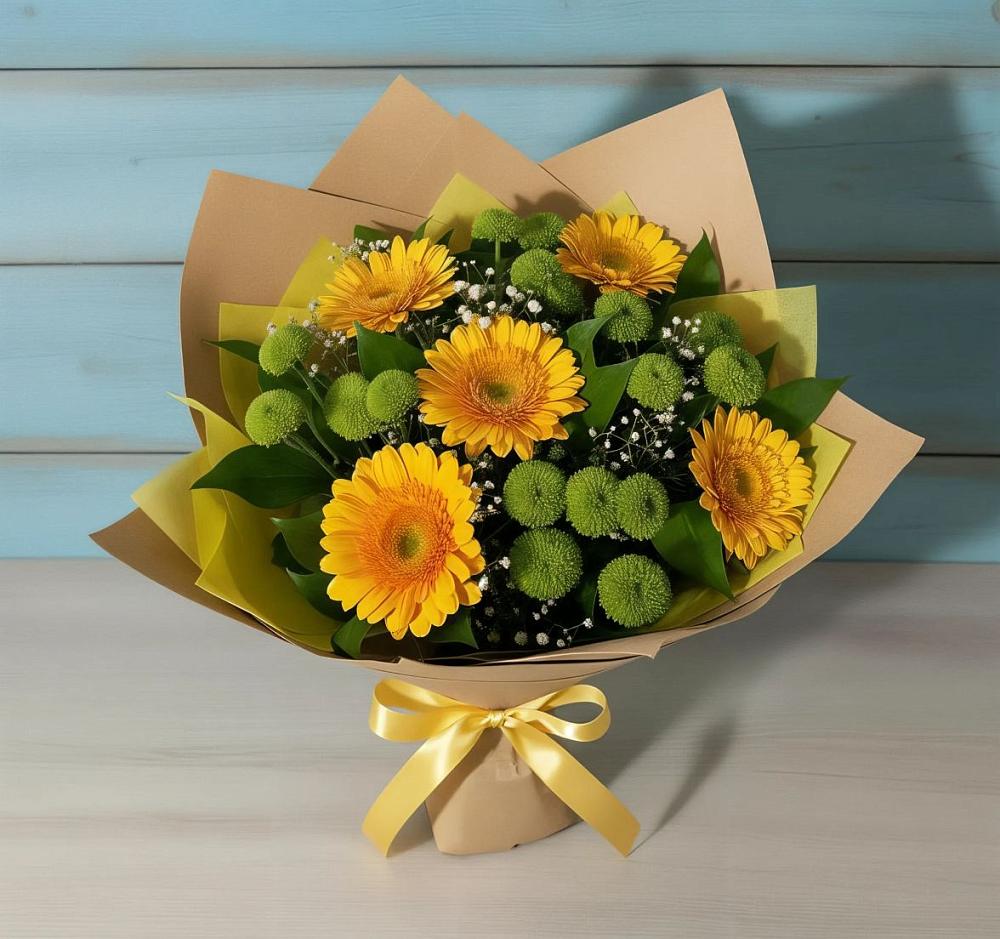 Букет цветов из: Герберы и Хризантемы в Старой Майне