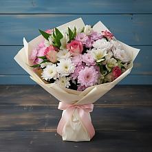 Букет цветов из:  Хризантемы, Альстромерии и Розы в Старой Майне