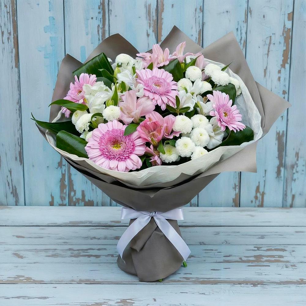 Букет цветов из: Герберы, Альстромерии и Хризантемы в Старой Майне
